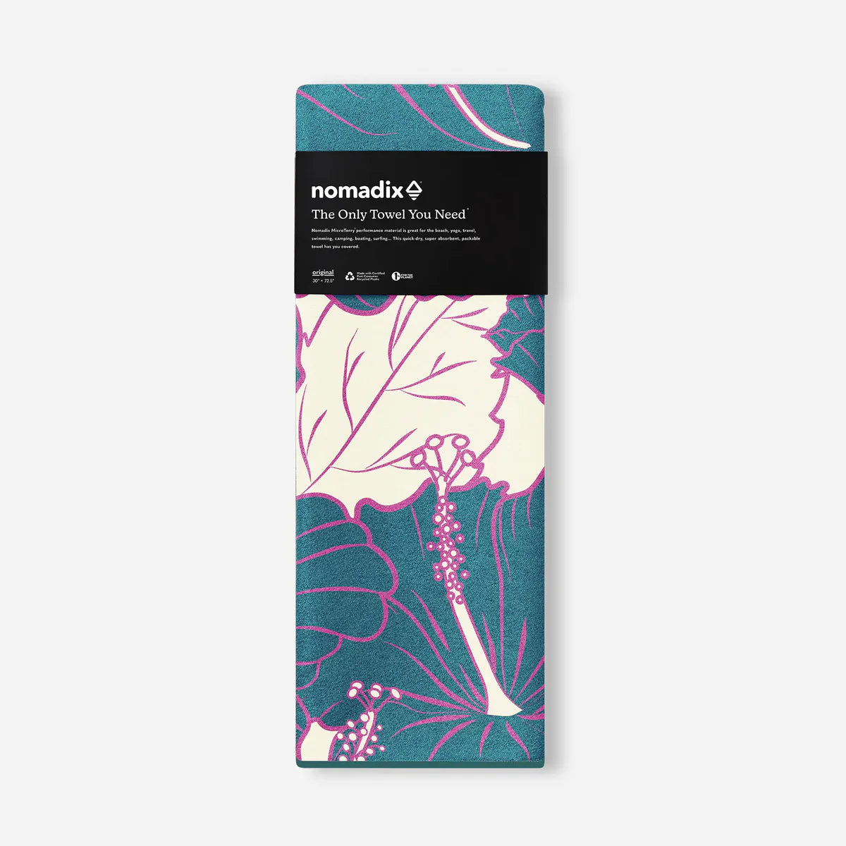 NOMADIX ORIGINAL YOGA TOWEL HIBISCUS TEAL OCEAN