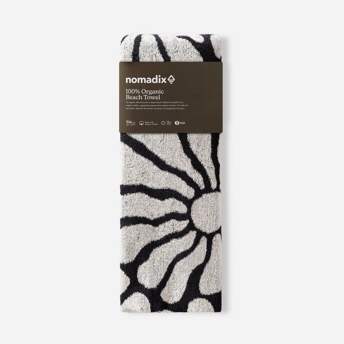 NOMADIX ORIGINAL YOGA TOWEL LAZY DAISY BLACK