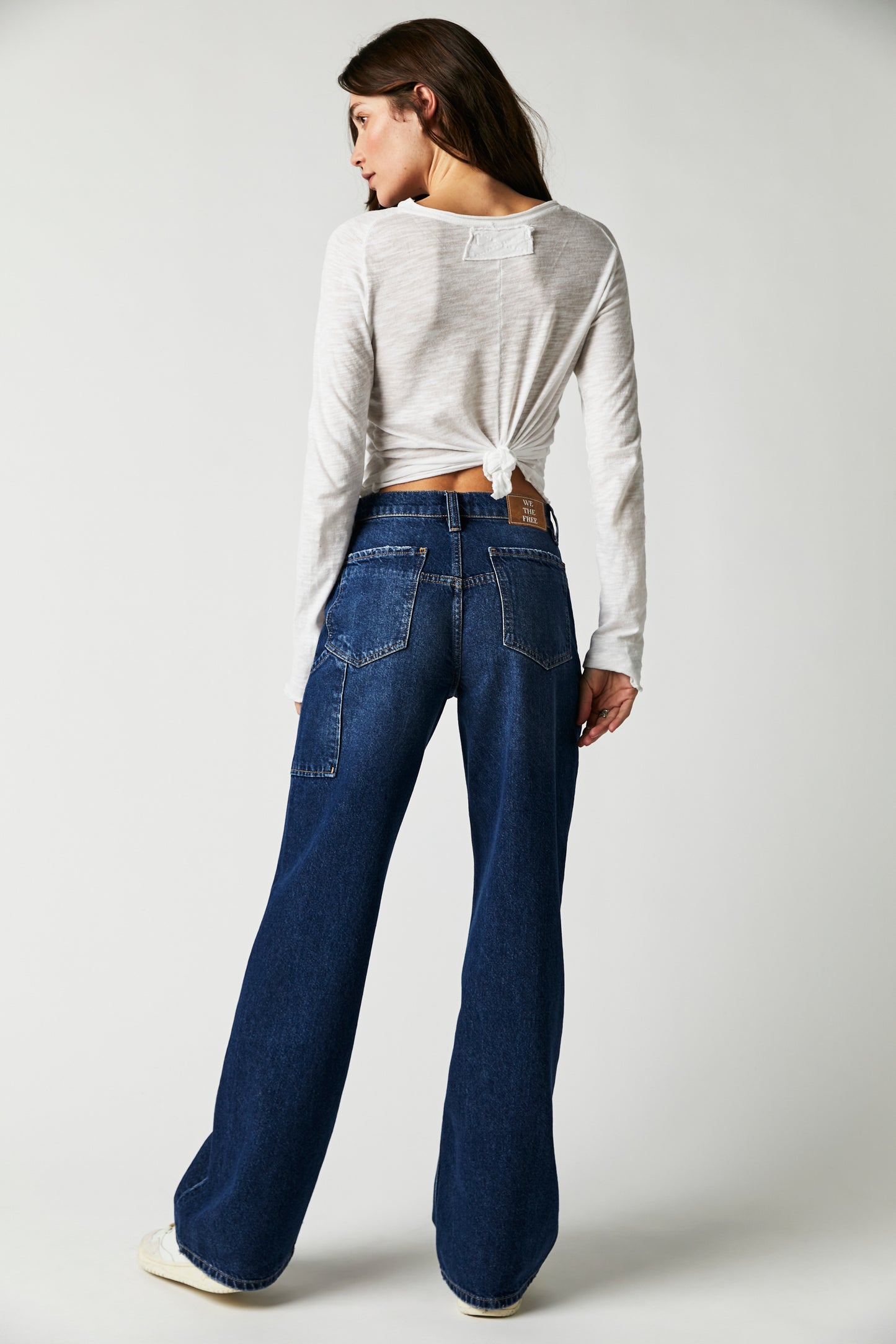 FREE PEOPLE TINSLEY BAGGY HIGH RISE JEANS DARK ROMANCE