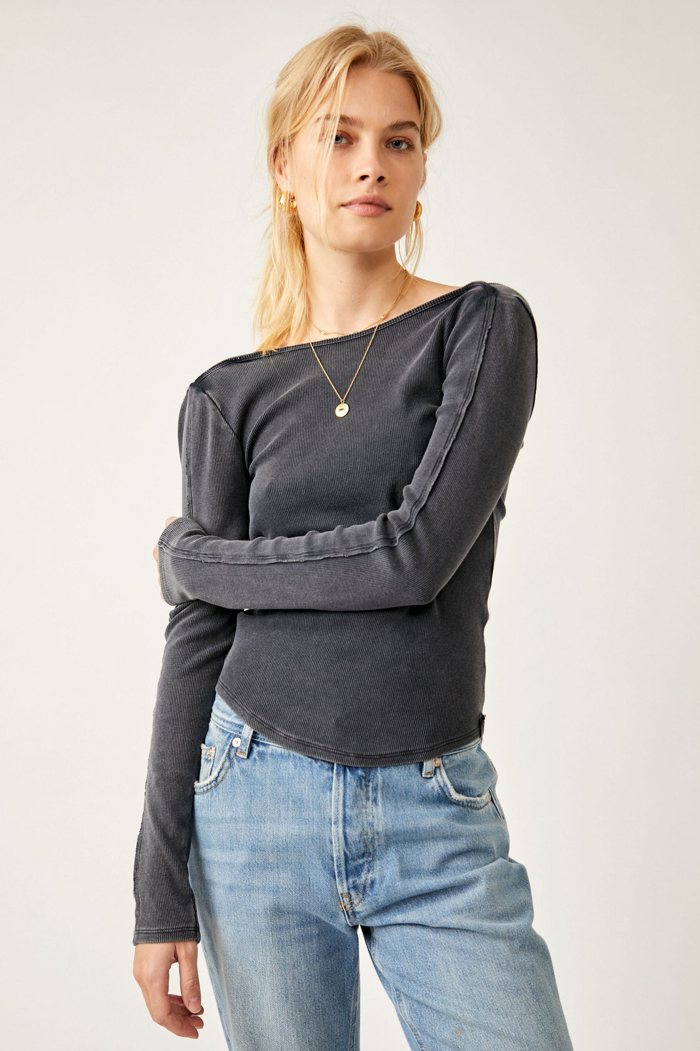 FREE PEOPLE UNAPOLOGETIC LONG SLEEVE BLACK