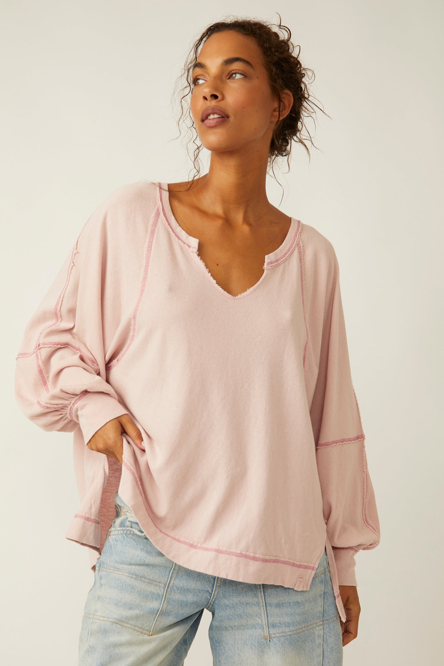 FREE PEOPLE WISH I KNEW TEE BLUSH TINT