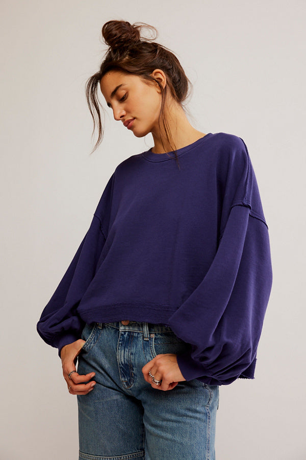 FREE PEOPLE TRISH SWEATSHIRT ECLIPSE