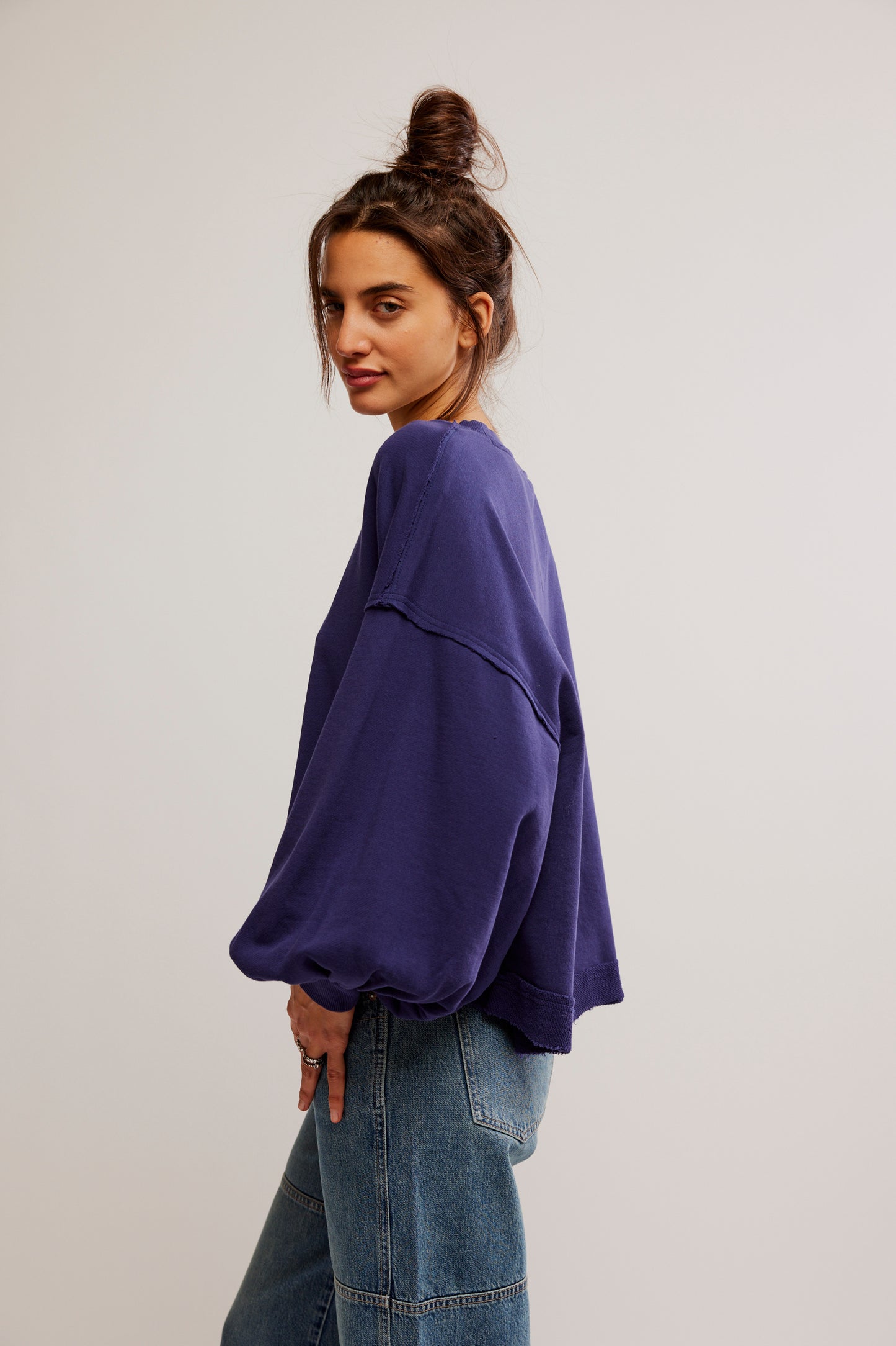 FREE PEOPLE TRISH SWEATSHIRT ECLIPSE