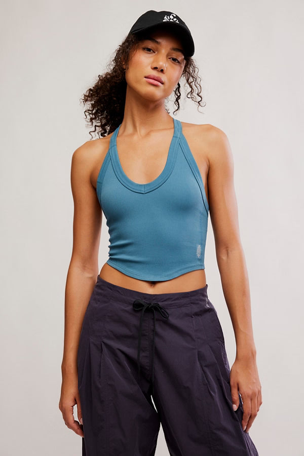 FREE PEOPLE ALL CLEAR V NECK CAMI RIPTIDE
