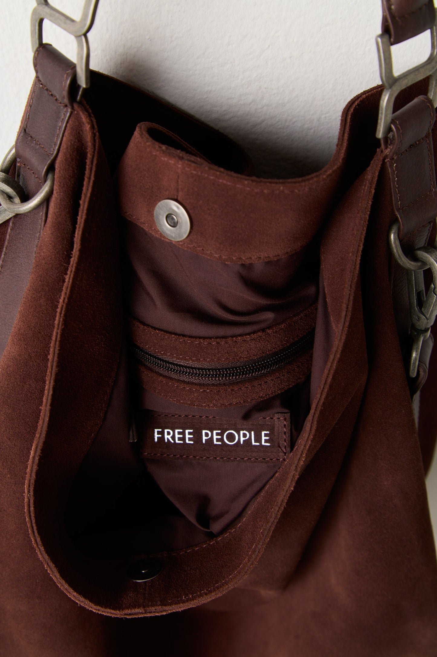 FREE PEOPLE SUZIE SUEDE SLOUCHY OVERSIZED TOTE BAG ESPRESSO