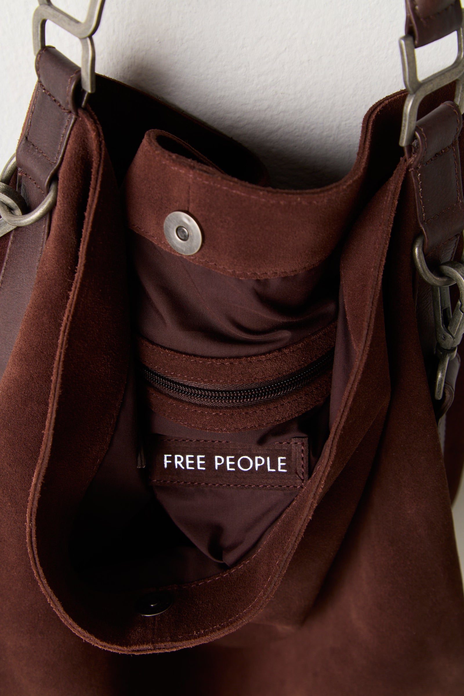 FREE PEOPLE SUZIE SUEDE SLOUCHY OVERSIZED TOTE BAG ESPRESSO