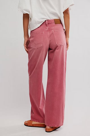 FREE PEOPLE We The Free Nia Boyfriend Jeans Baroque Pink