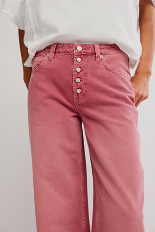 FREE PEOPLE We The Free Nia Boyfriend Jeans Baroque Pink