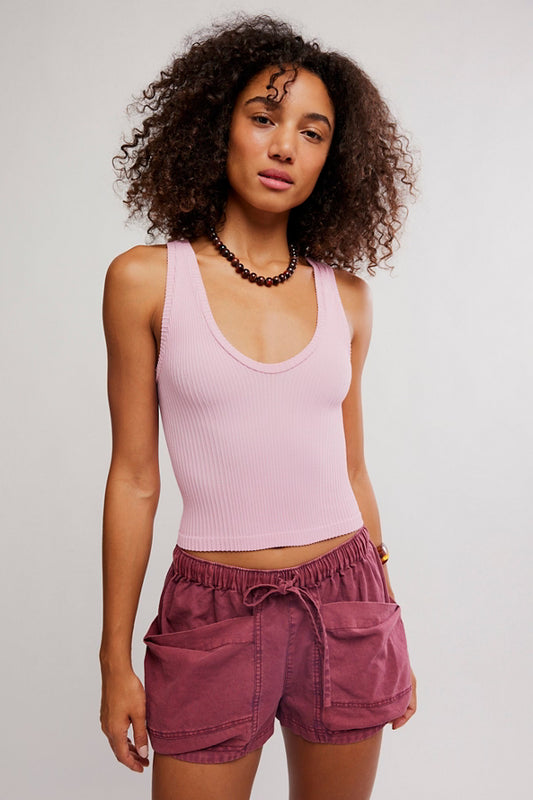 FREE PEOPLE CLEAN SLATE SEAMLESS TANK ORCHID SMOKE