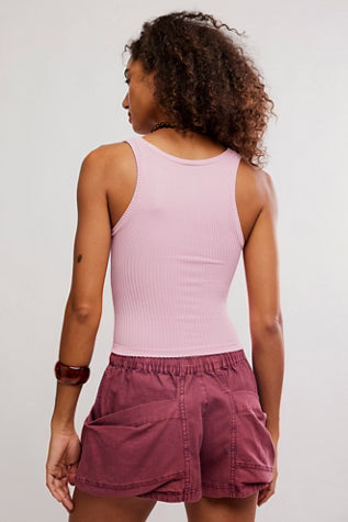 FREE PEOPLE CLEAN SLATE SEAMLESS TANK ORCHID SMOKE