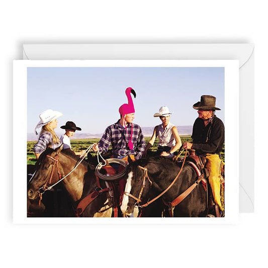 PALM PRESS GREETING CARDS FLAMINGO COWBOY