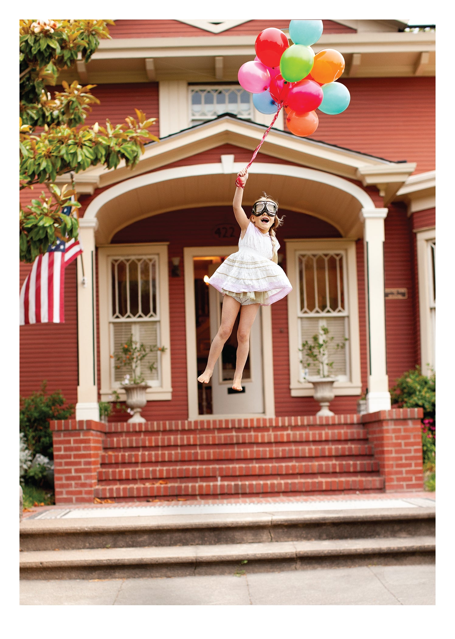 PALM PRESS GREETING CARDS GIRL FLOATING BALLOON