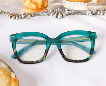 PEEPERS READING GLASSES FANFARE BLUE LIGHT TEAL /TEAL BOTANICO