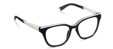 PEEPERS READING GLASSES LE FUN CLUB BLUE LIGHT BLACK AND WHITE