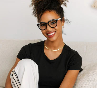 PEEPERS READING GLASSES LE FUN CLUB BLUE LIGHT BLACK AND WHITE