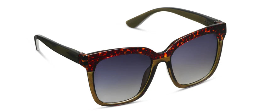 PEEPERS SUNGLASSES FRENCHY POLARIZED SUNGLASSES GREEN LEOPARD TORTOISE