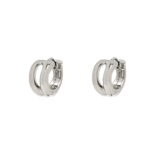 PURA VIDA PALMA HUGGIES EARRINGS SILVER