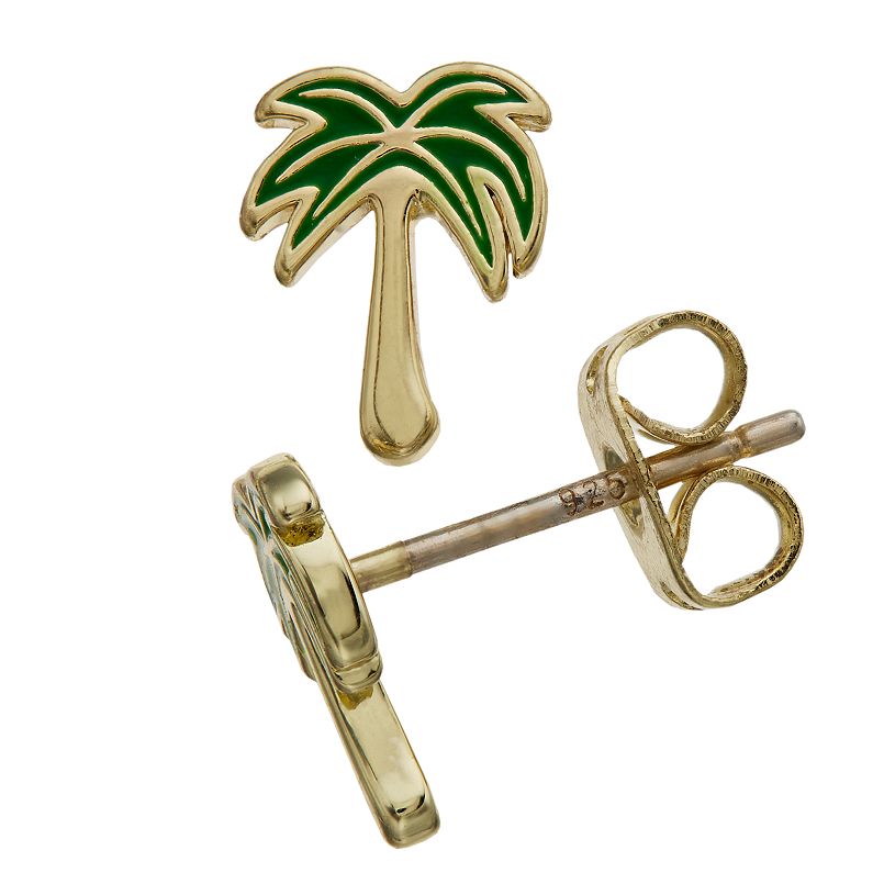 PURA VIDA Paradise Palm Stud Earrings
