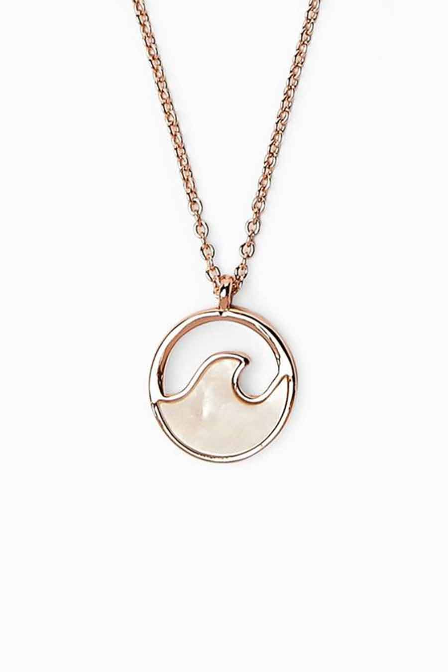 PURA VIDA STONE WAVE NECKLACE ROSE GOLD