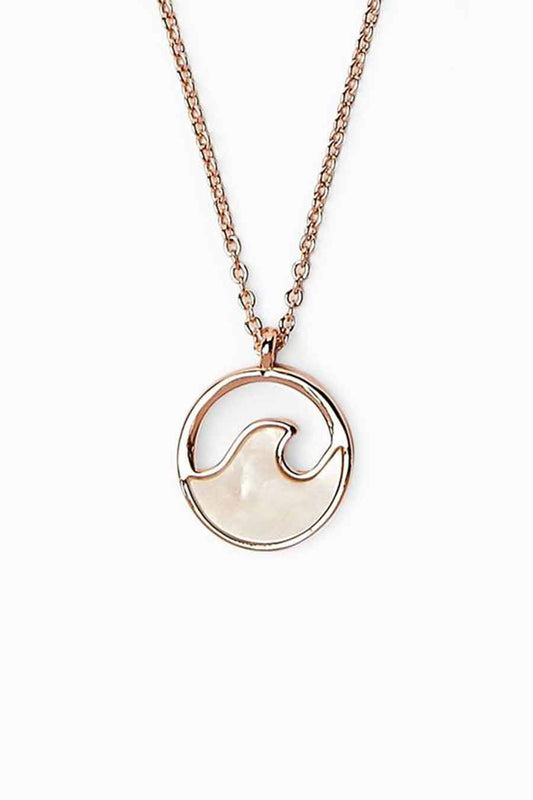 PURA VIDA STONE WAVE NECKLACE ROSE GOLD