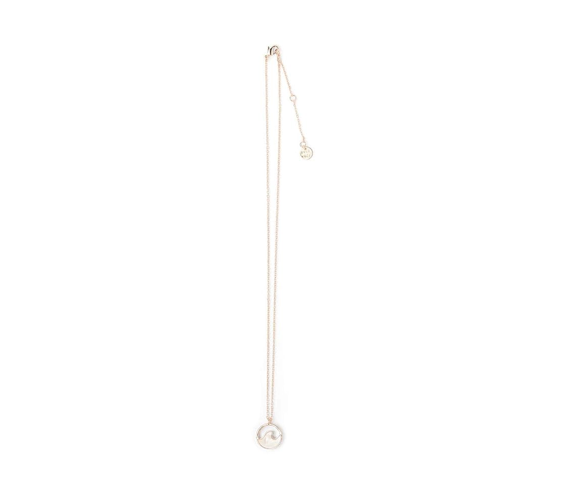 PURA VIDA STONE WAVE NECKLACE ROSE GOLD