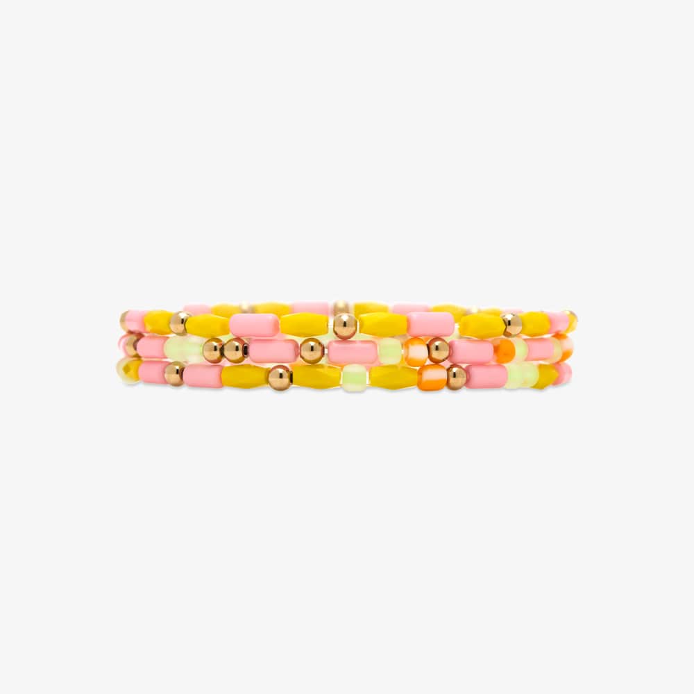 PURA VIDA Sarita Mixed Seed Bead Stretch Bracelet Set Of 3