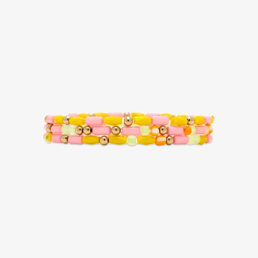 PURA VIDA Sarita Mixed Seed Bead Stretch Bracelet Set Of 3