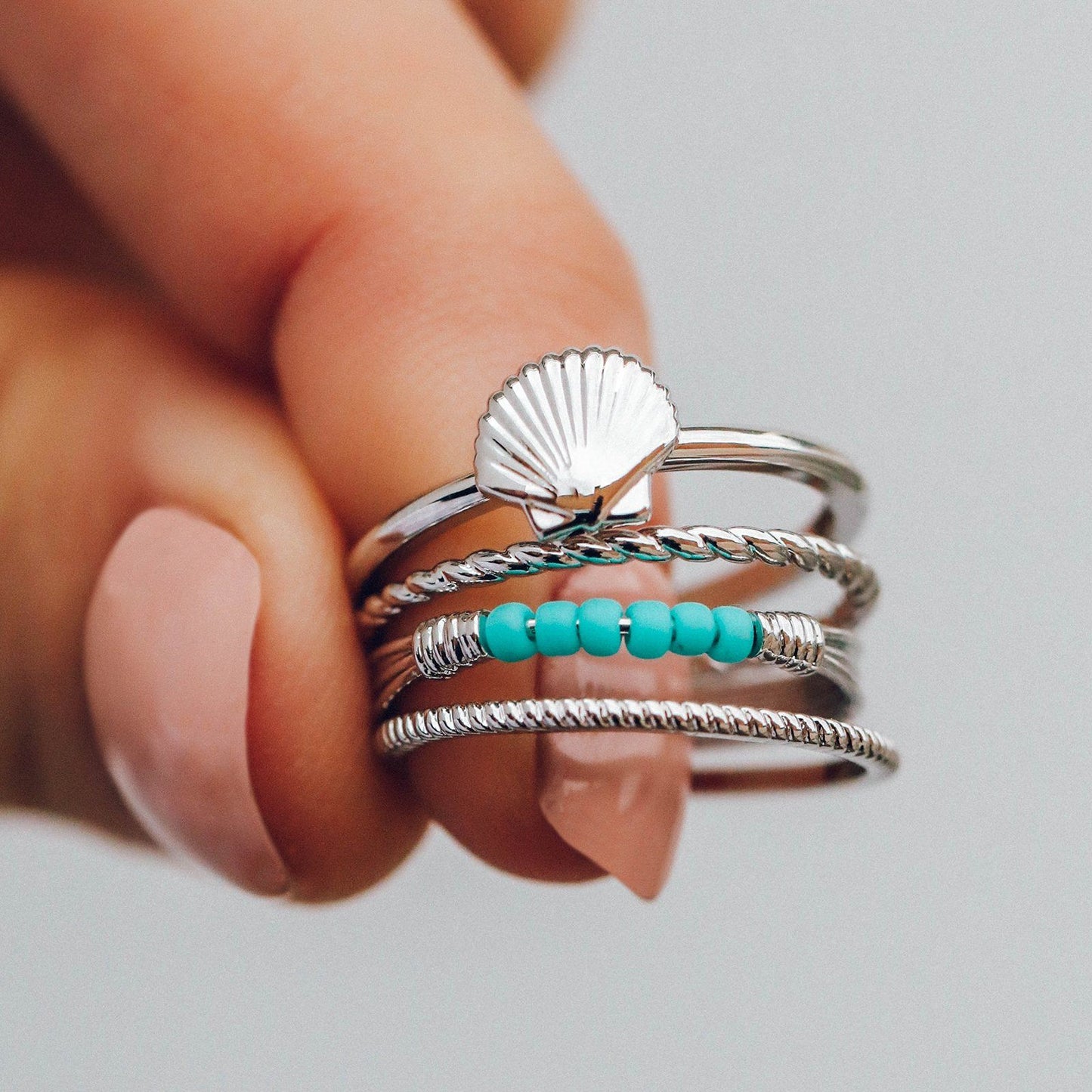 PURA VIDA Shell Ring Stack
