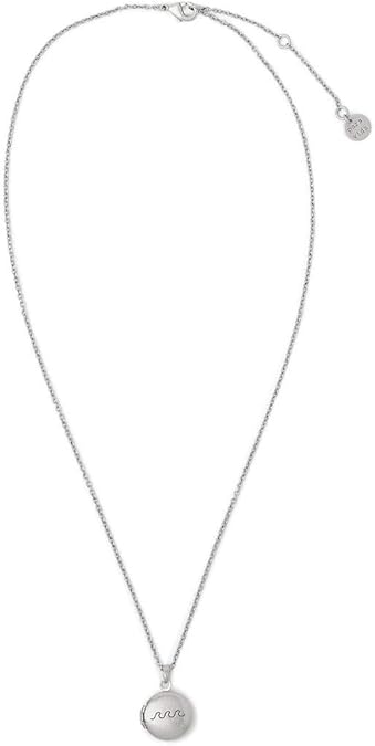 PURA VIDA WAVE LOCKET NECKLACE SILVER