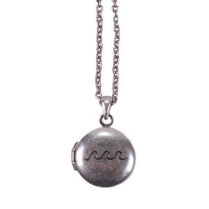 PURA VIDA WAVE LOCKET NECKLACE SILVER