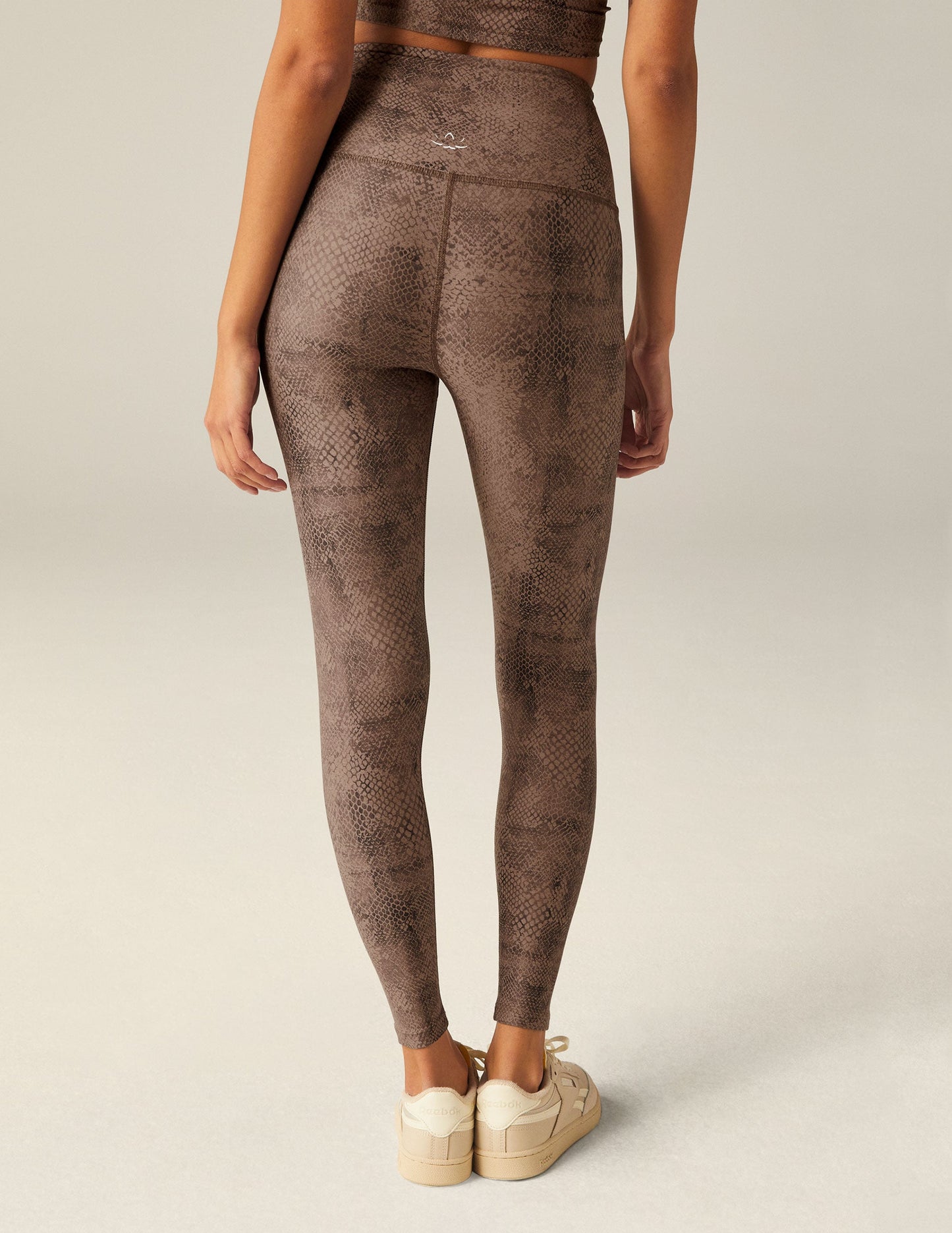 BEYOND YOGA NEUTRAL SNAKESKIN SOFTMARK HIGH WAISTED MIDI LEGGING