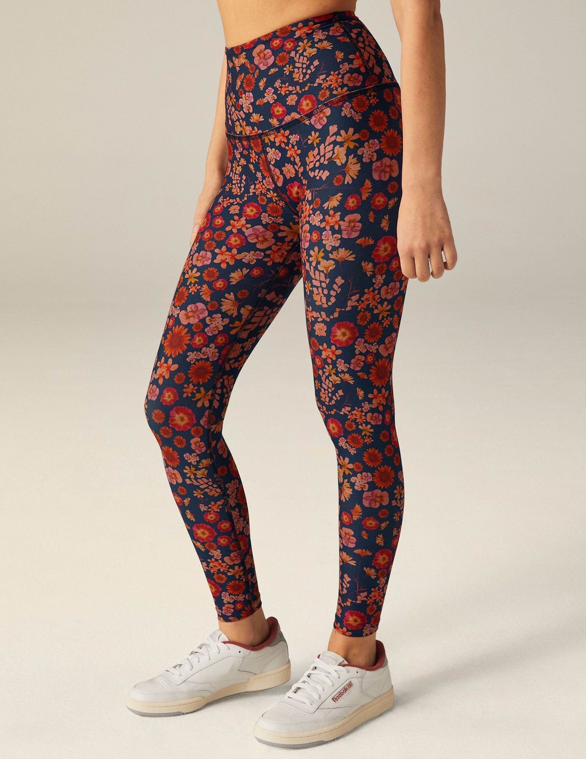 BEYOND YOGA RETRO PRESS FLORAL SOFTMARK HIGH WAISTED MIDI LEGGING