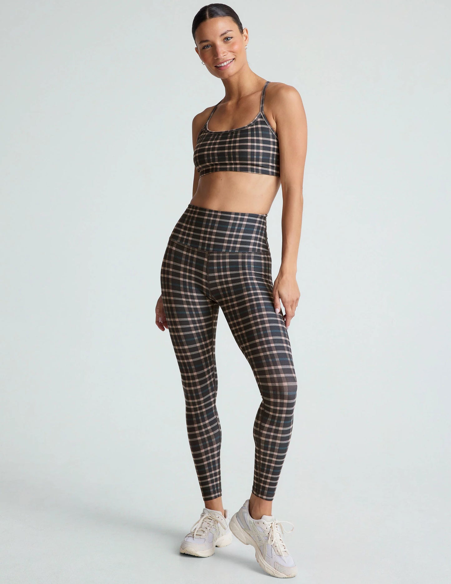 BEYOND YOGA SOFTMARK CAUGHT IN THE MIDI HIGH WAISTED LEGGING PREPPY PLAID