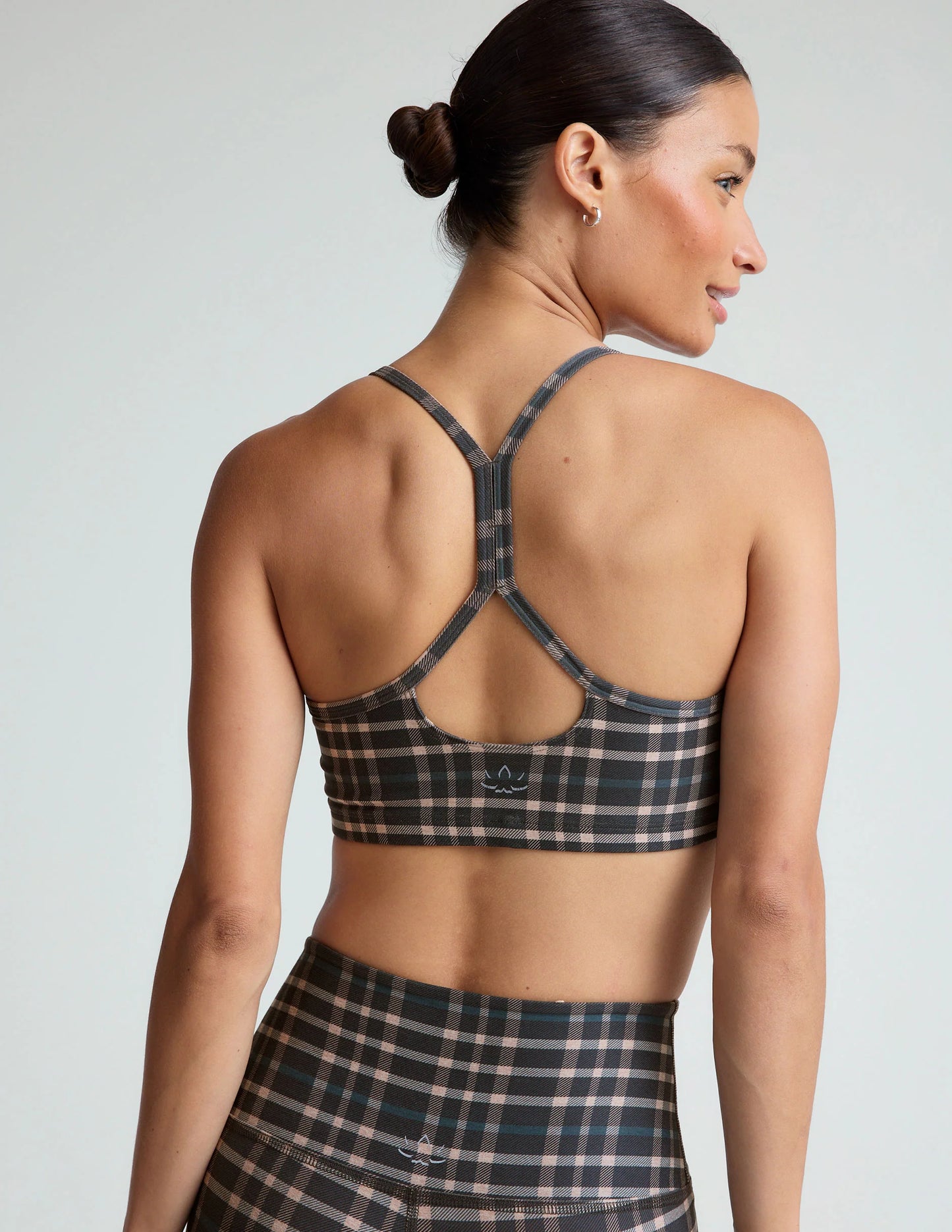 BEYOND YOGA  SOFTMARK SLIM RACERBACK PREPPY PLAID