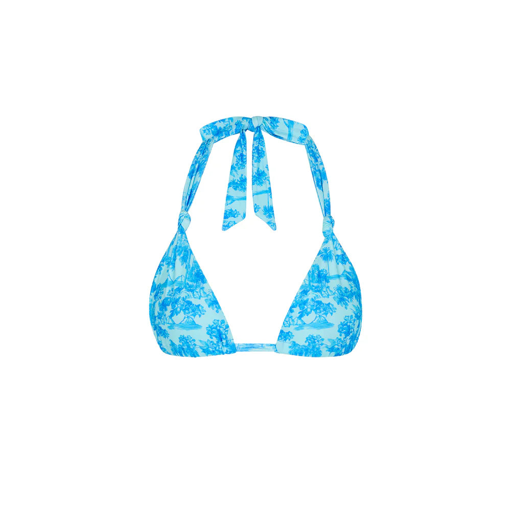 KULANI KINIS Soft Knot Halter Bikini Top - Ocean Paradise