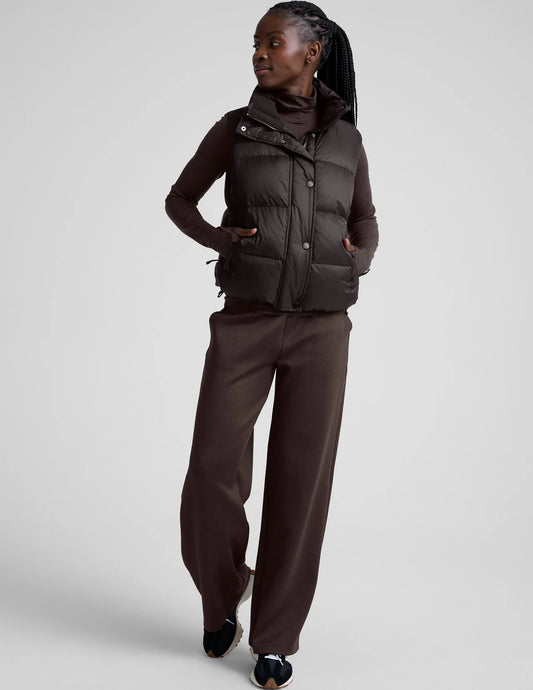 SALE BEYOND YOGA BIG COZY PUFFER VEST DARK CHOCOLATE