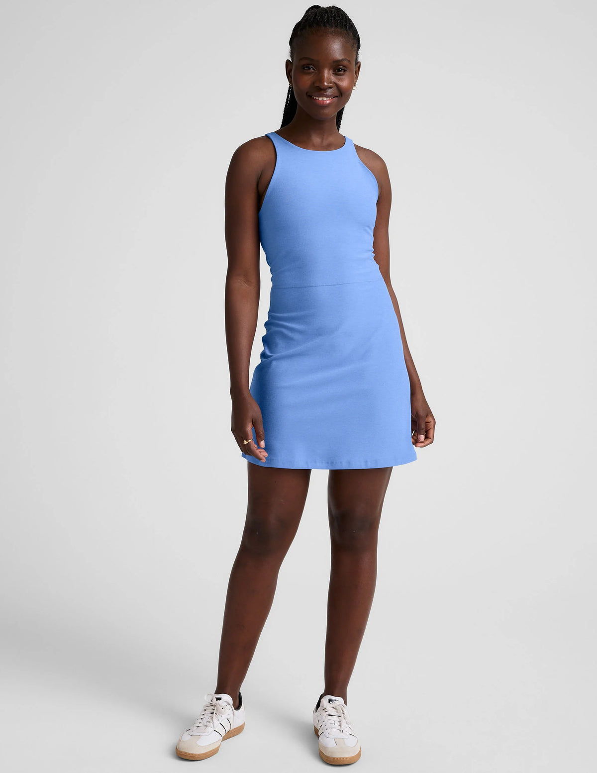 heather blue dress Beyond Yoga Spacedye Refocus Shift dress with