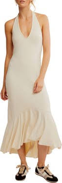 SALE FREE PEOPLE ALIX MIDI DRESS BLEACHED SAND