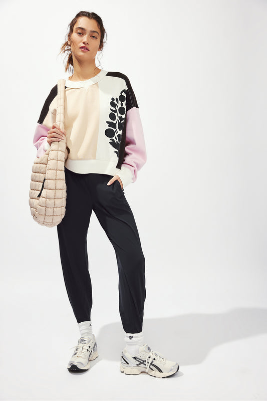 SALE FREE PEOPLE NEVER BETTER STRUCTURED JOGGER BLACK 