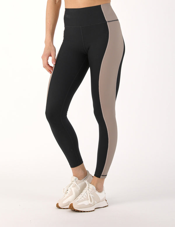 SALE GLYDER Fusion Legging: Black/Latte ColorBlock 