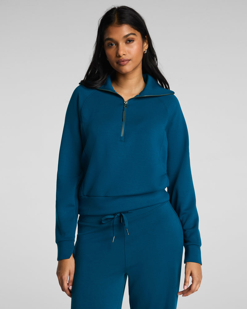 SALE SPANX AIR ESSENTIALS HALF ZIP DEEP COVE