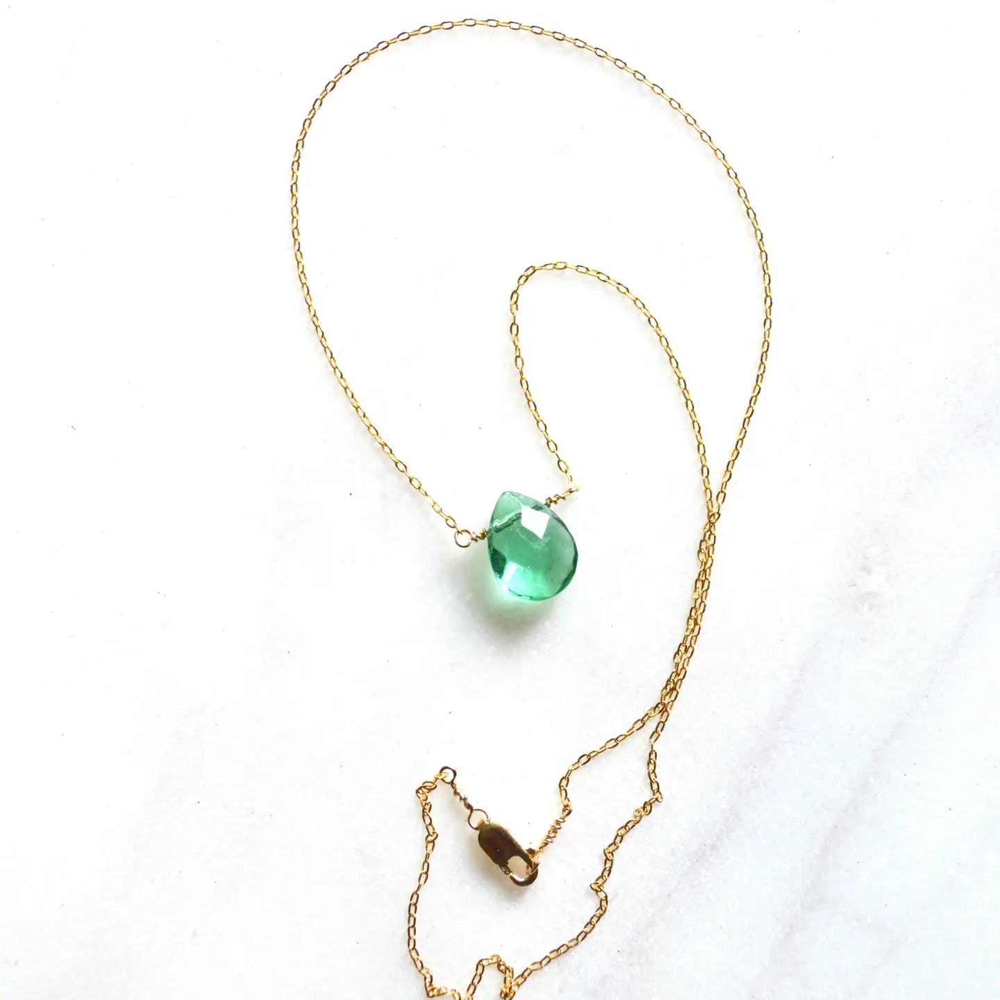 SALTY BUT SWEET EMERALD CRYSTAL BRIOLETTE NECKLACE