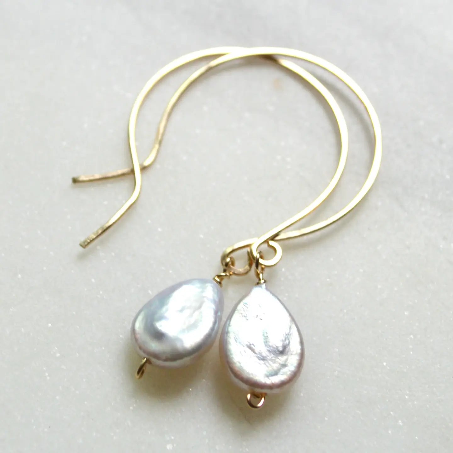 SALTY BUT SWEET FRESHWATER PEARL DROP EARRINGS GOLD 