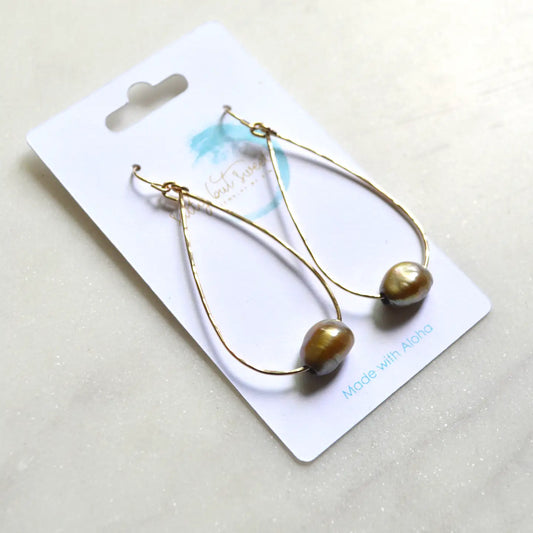 SALTY BUT SWEET FRESHWATER PEARL TEARDROP EARRINGS