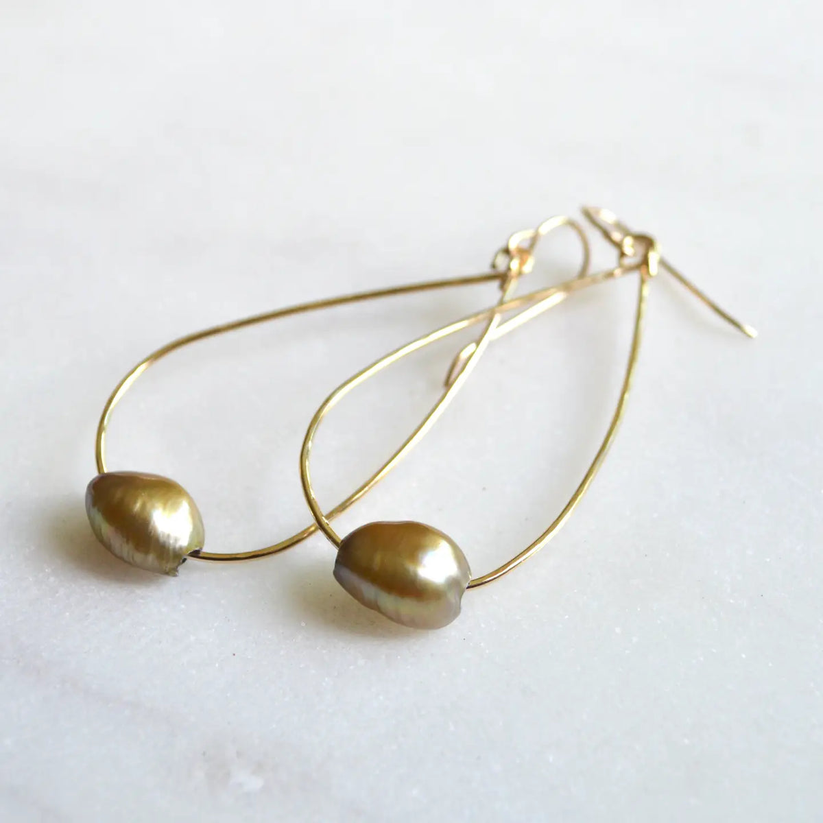 SALTY BUT SWEET FRESHWATER PEARL TEARDROP EARRINGS