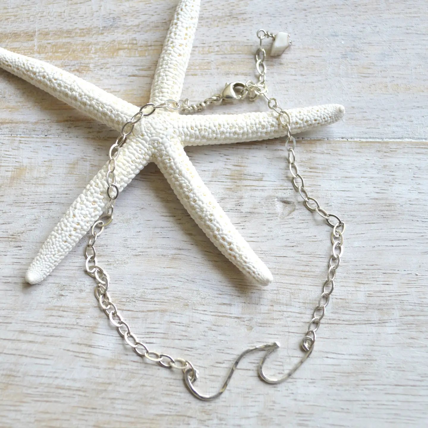 SALTY BUT SWEET Ocean Wave Anklet Sterling Silver