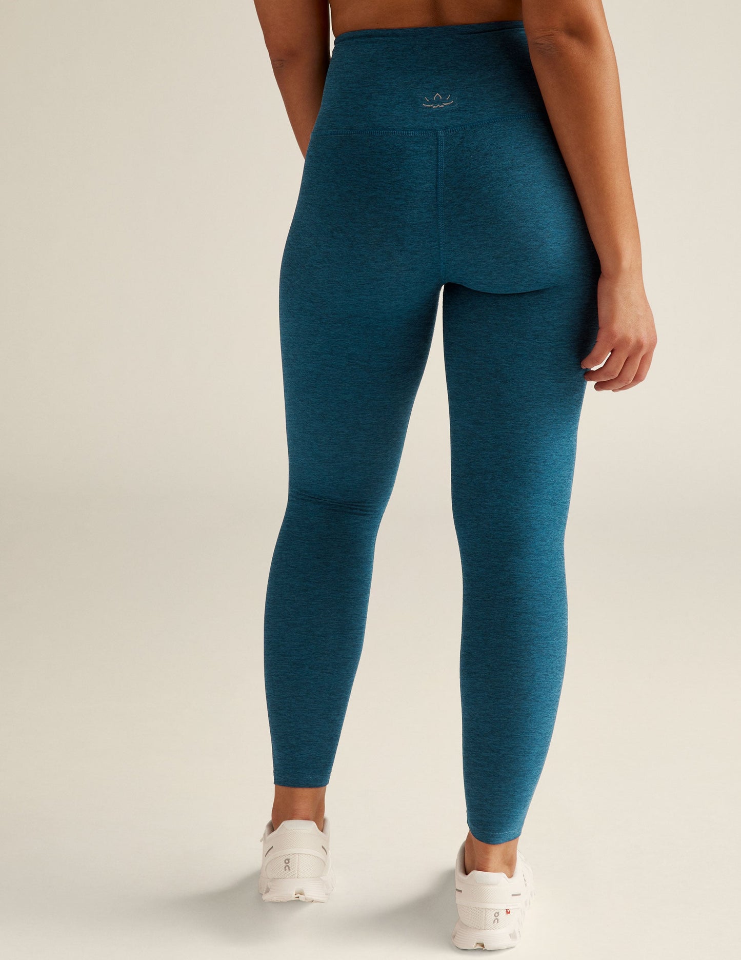 BEYOND YOGA SPACEDYE CAUGHT IN THE MIDI HIGH WAISTED LEGGING BLUE GEM HEATHER