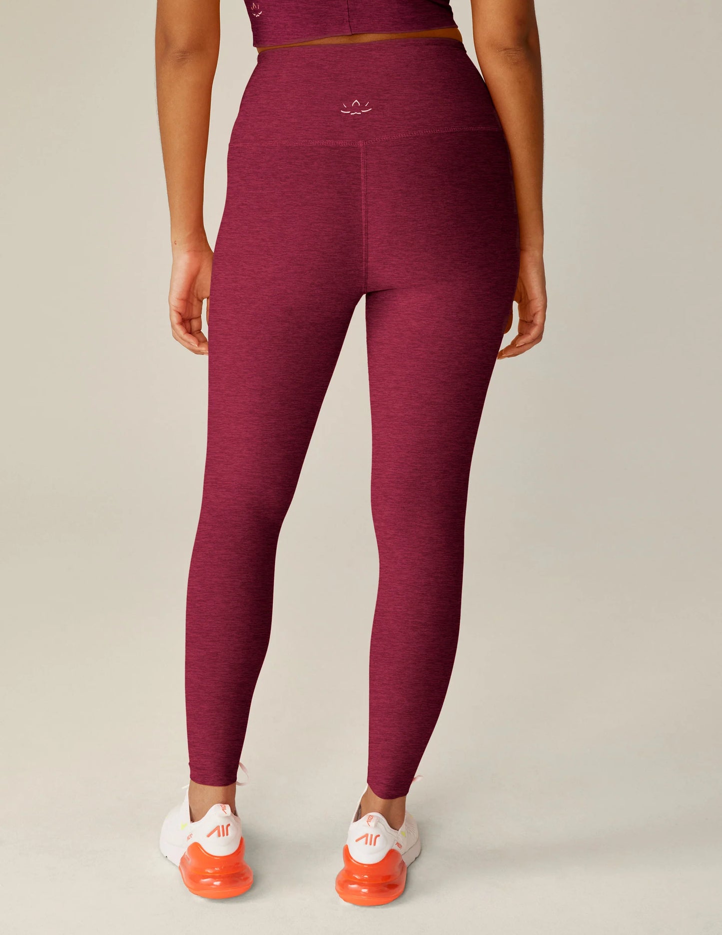 BEYOND YOGA SPACEDYE CAUGHT IN THE MIDI HIGH WAISTED LEGGING BORDEAUX HEATHER