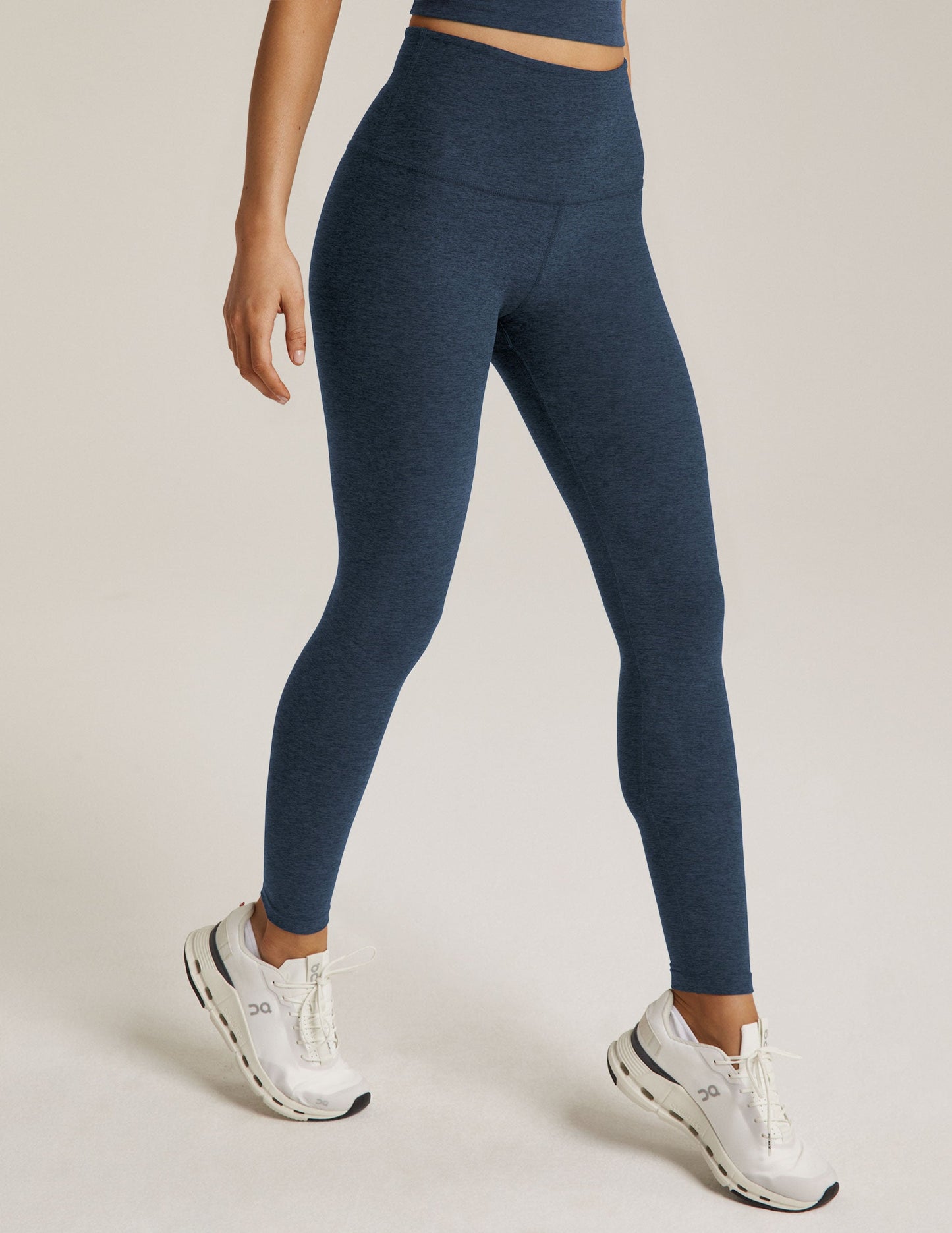 BEYOND YOGA SPACEDYE CAUGHT IN THE MIDI HIGH WAISTED LEGGING NOCTURNAL NAVY