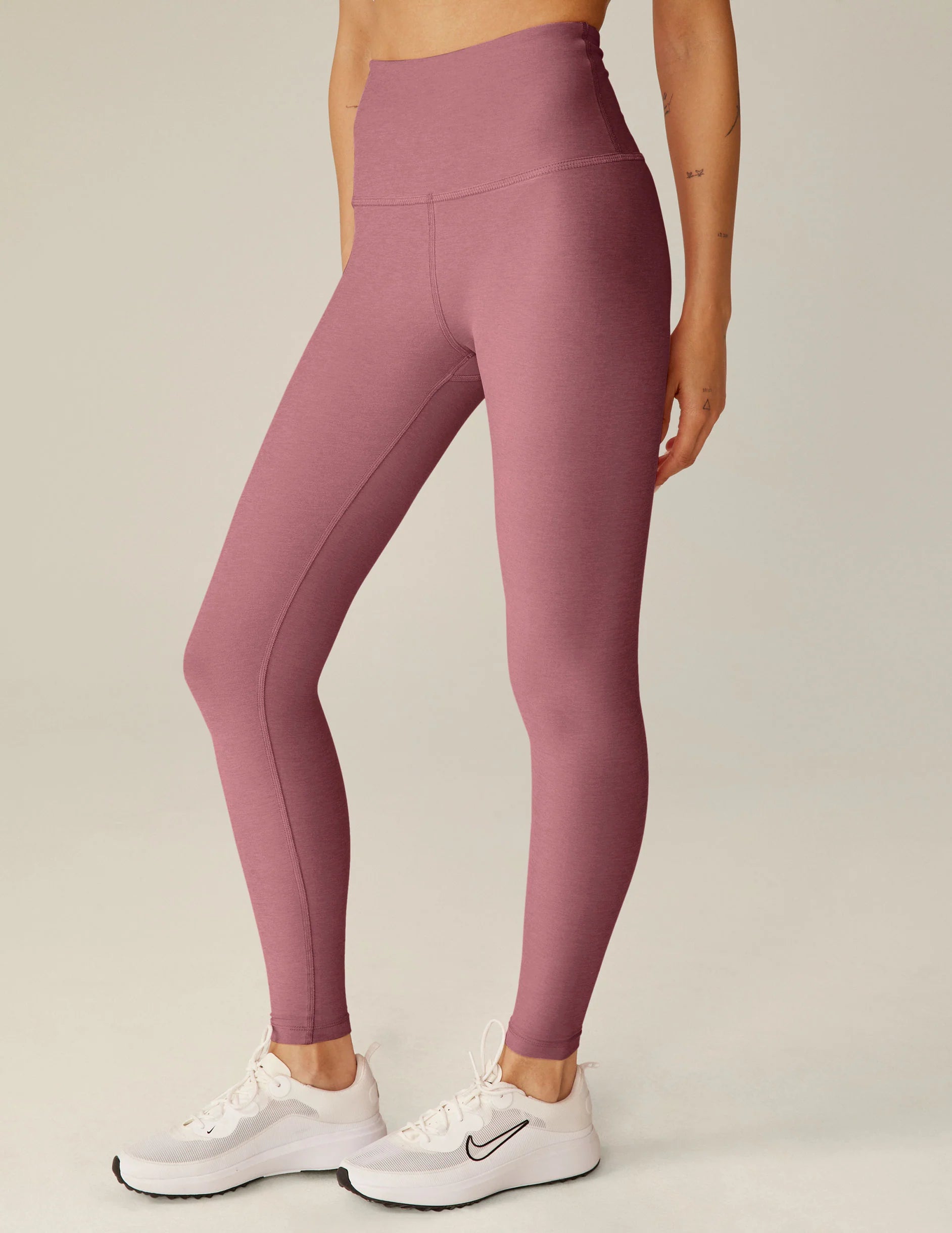 BEYOND YOGA SPACEDYE HIGH WAIST CAUGHT IN THE MIDI LEGGING ORCHID BLOSSOM HEATHER